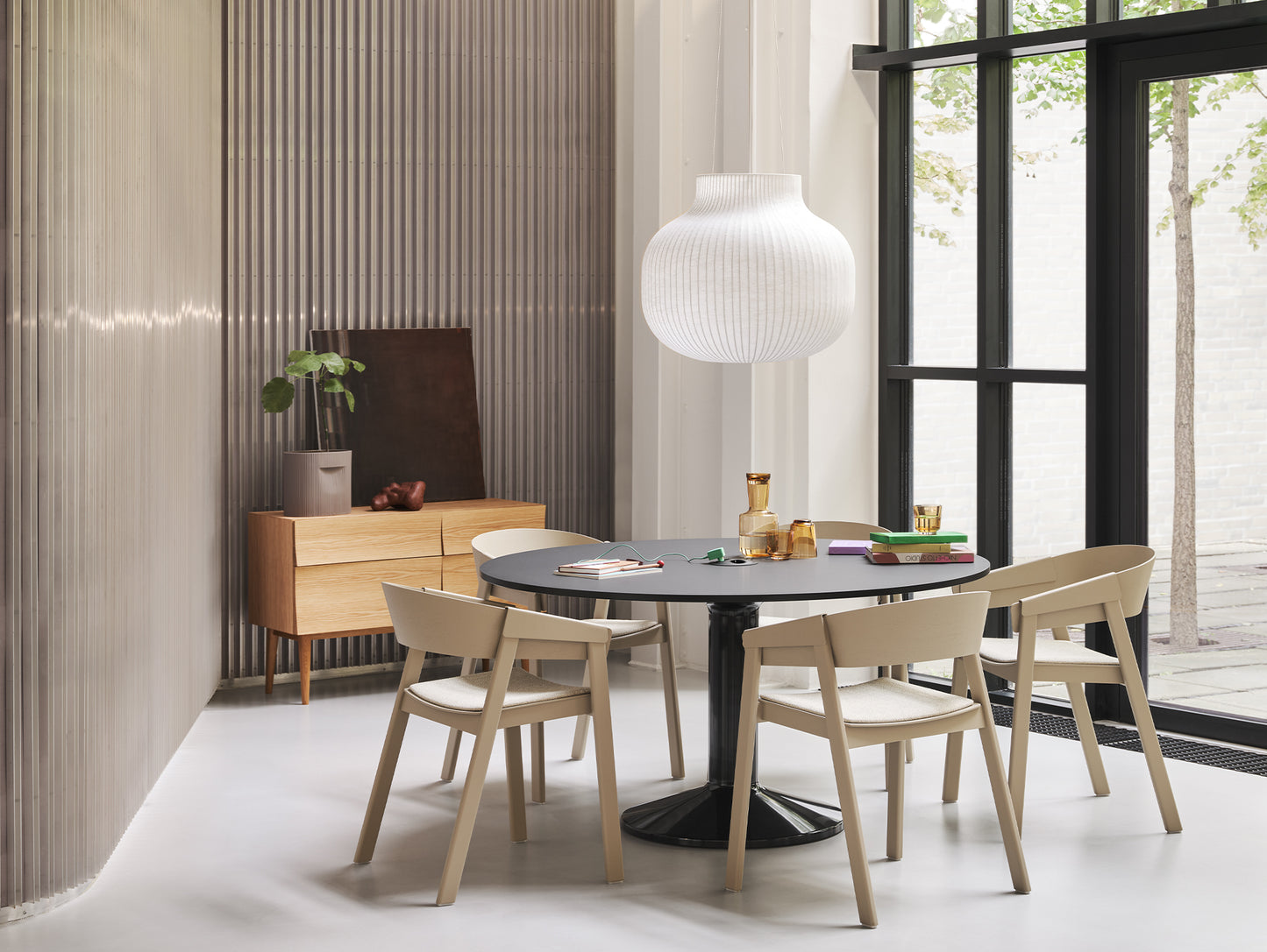 Cover Armchair Upholstered by Muuto - Dark Beige and Ecriture 910