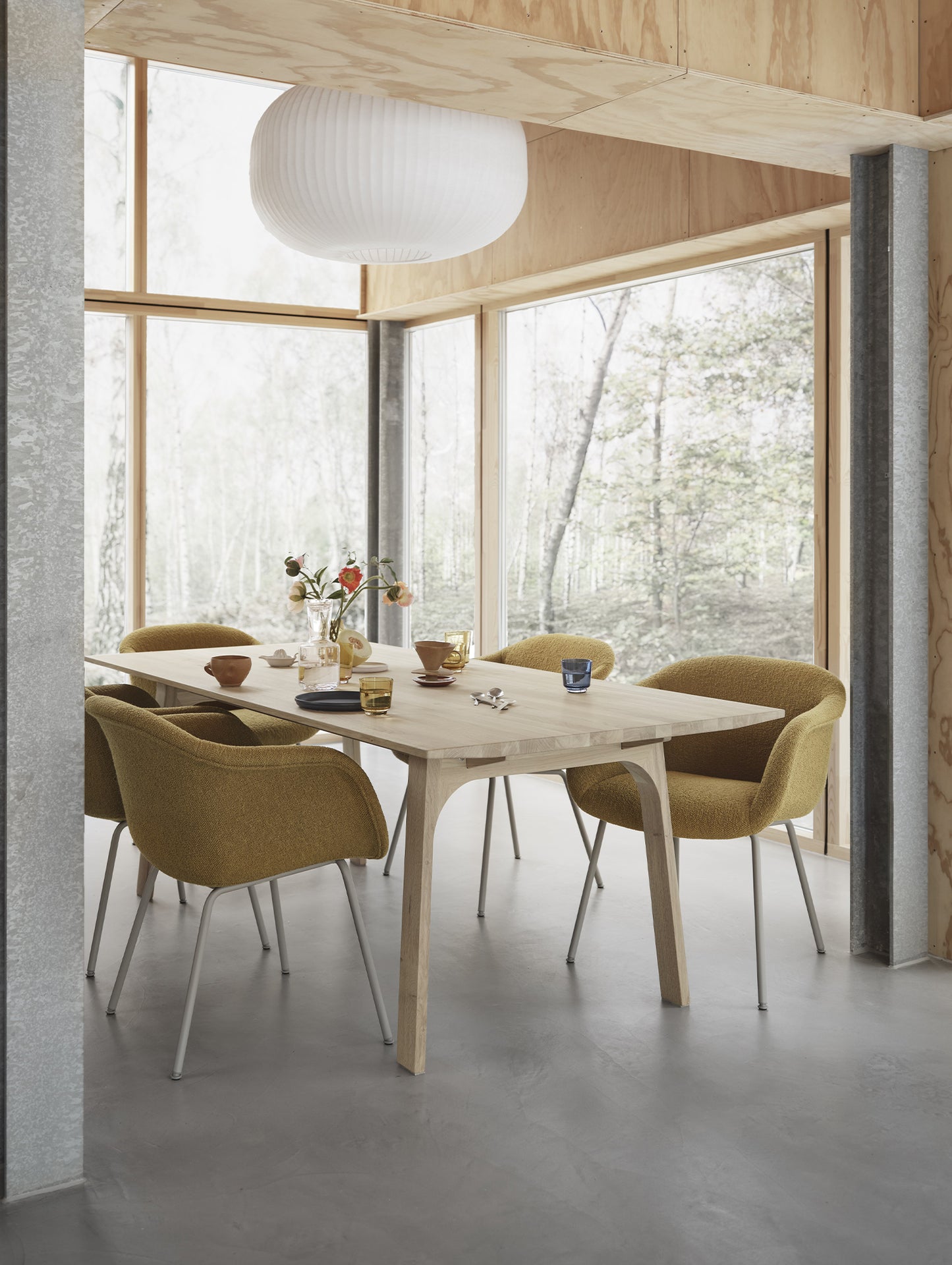 Fiber Soft Armchair with Tube Base by Muuto - Grey Base / Hearth 008