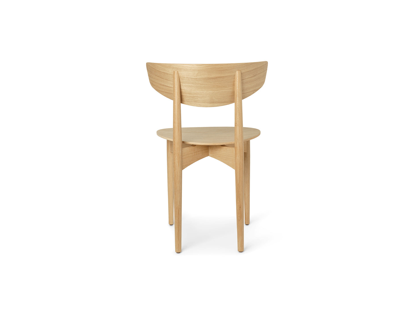 Herman Dining Chair with Wood Base by Ferm Living - Oak Veneer Seat / Solid Oak Frame