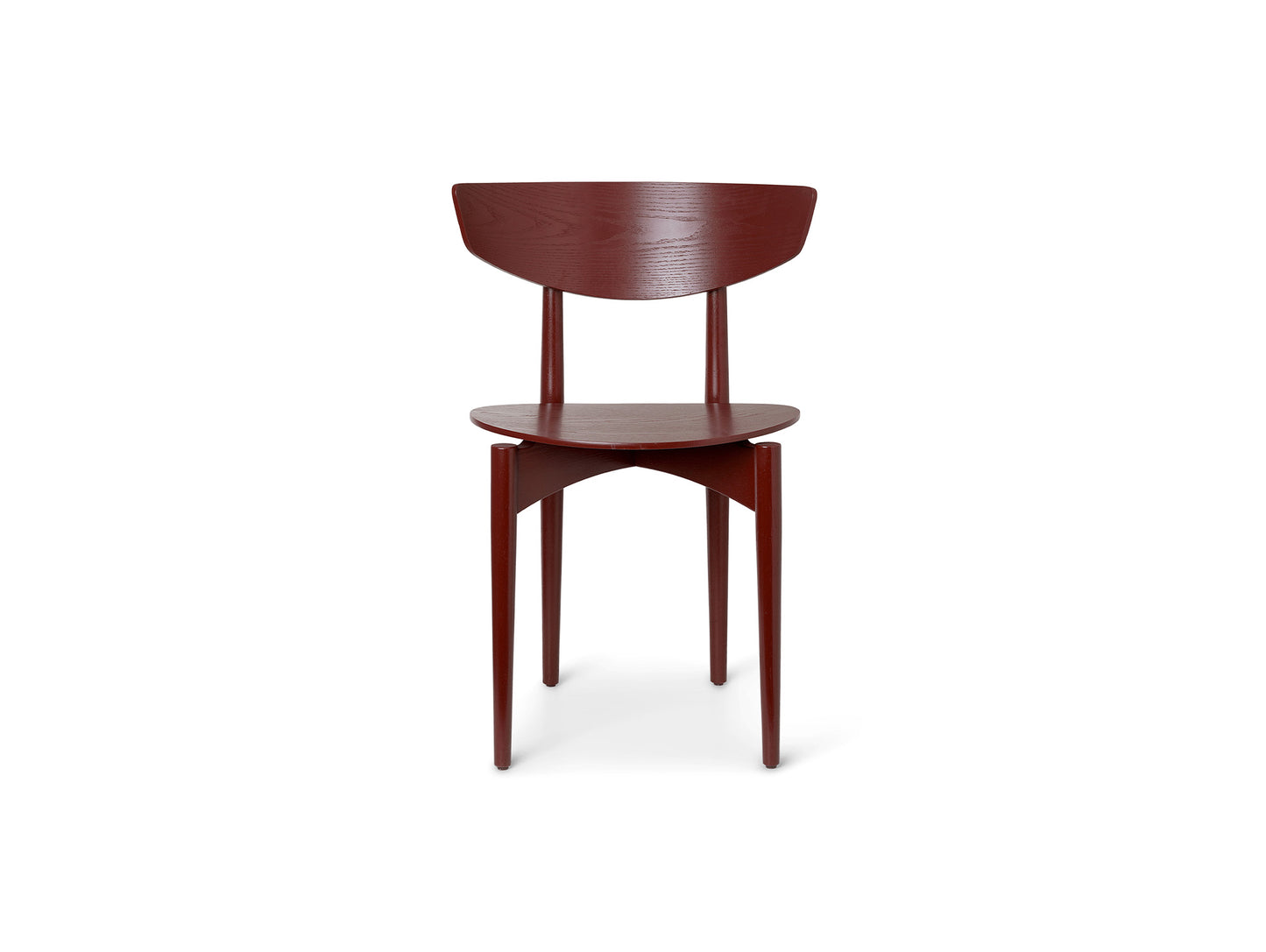 Herman Dining Chair with Wood Base by Ferm Living - Red Brown Ash Veneer Seat / Solid Red Brown Ash Frame
