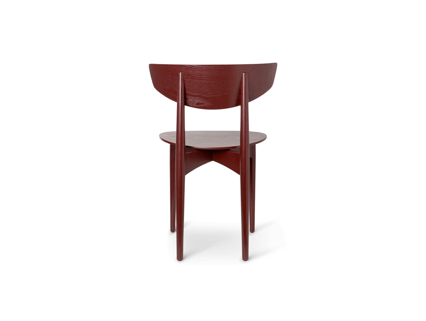 Herman Dining Chair with Wood Base by Ferm Living - Red Brown Ash Veneer Seat / Solid Red Brown Ash Frame