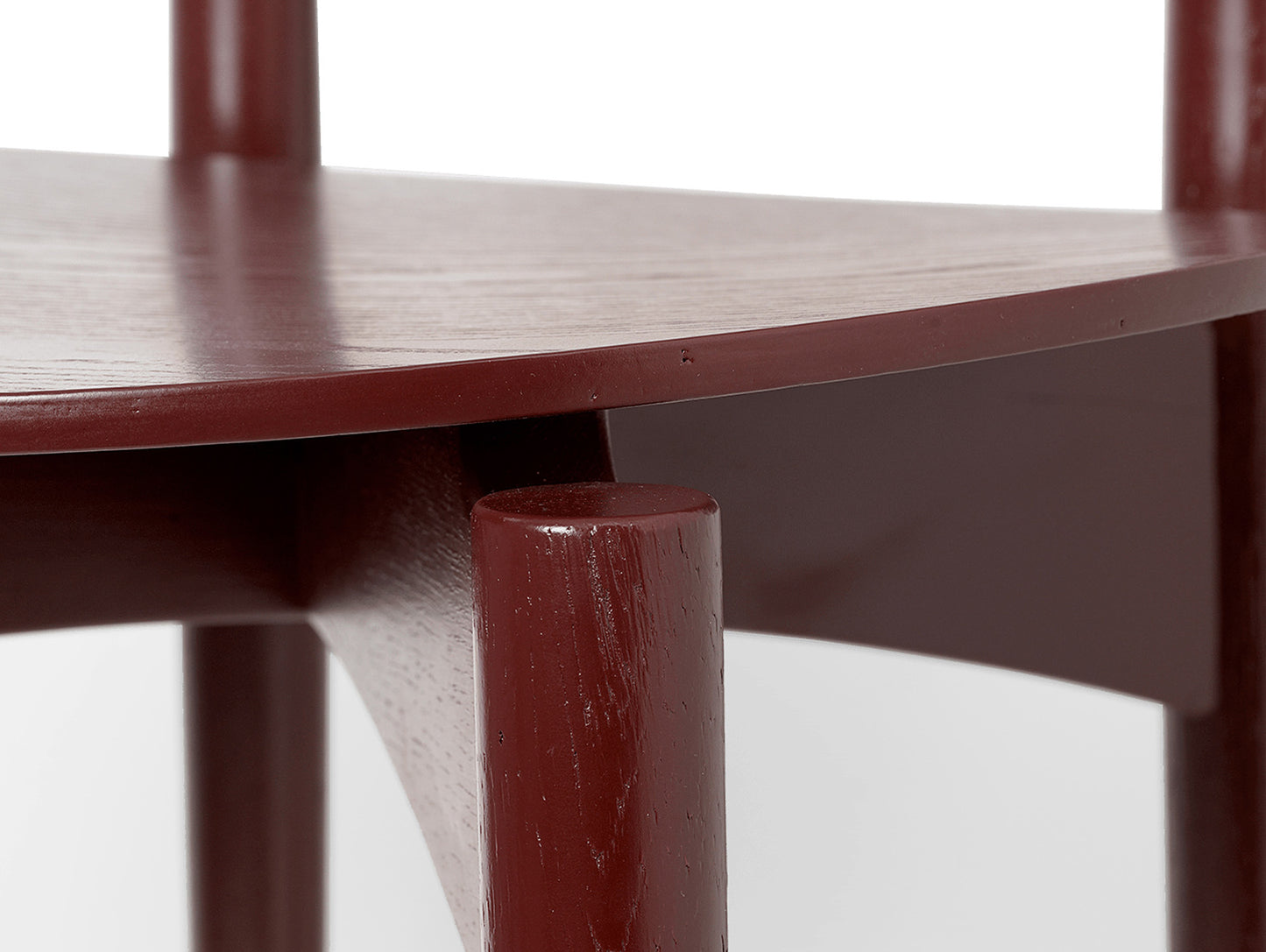 Herman Dining Chair with Wood Base by Ferm Living - Red Brown Ash Veneer Seat / Solid Red Brown Ash Frame