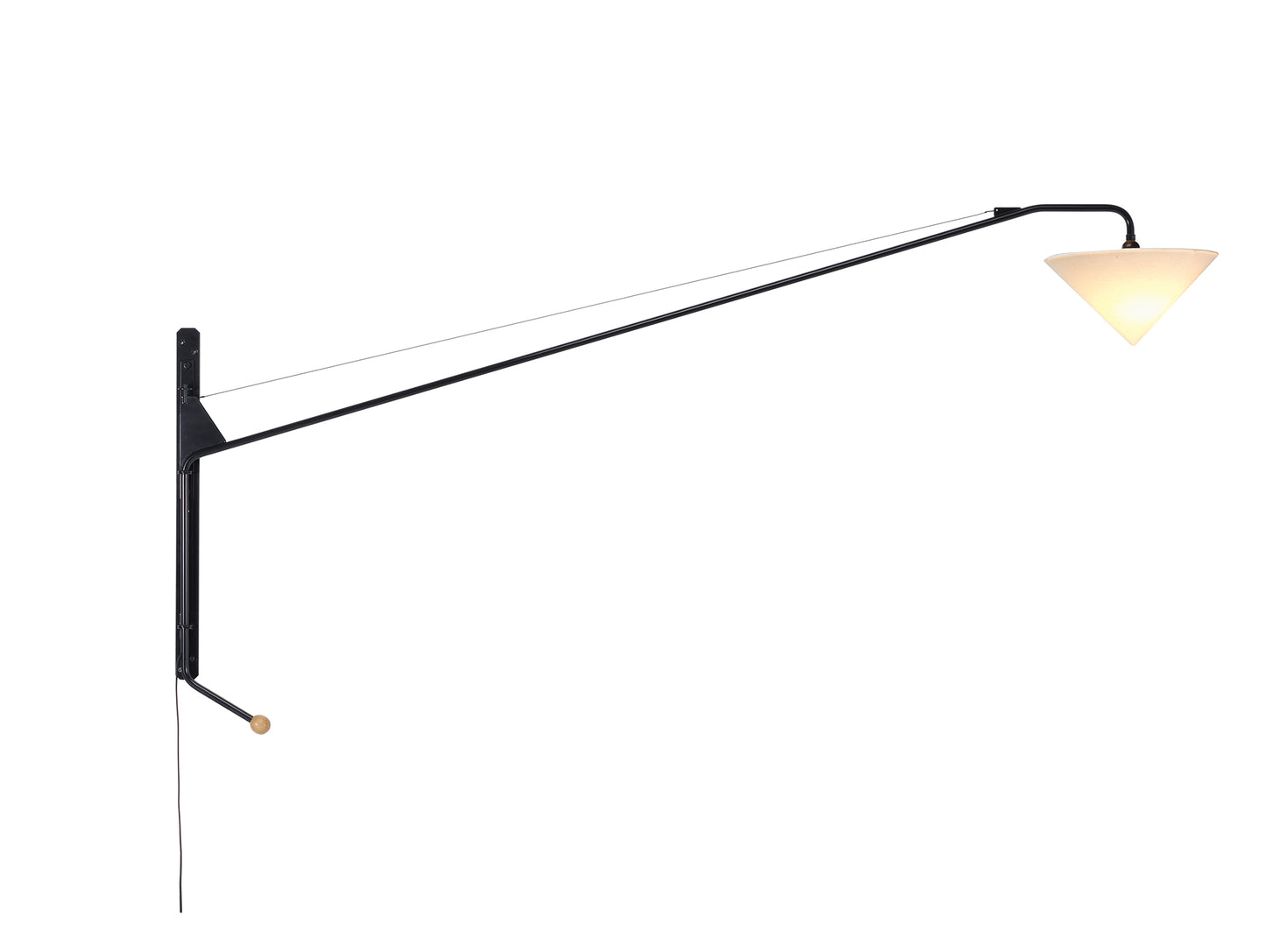 Jean Prouvé Potence Lamp - Deep Black with Abat-Jour Conique Shade