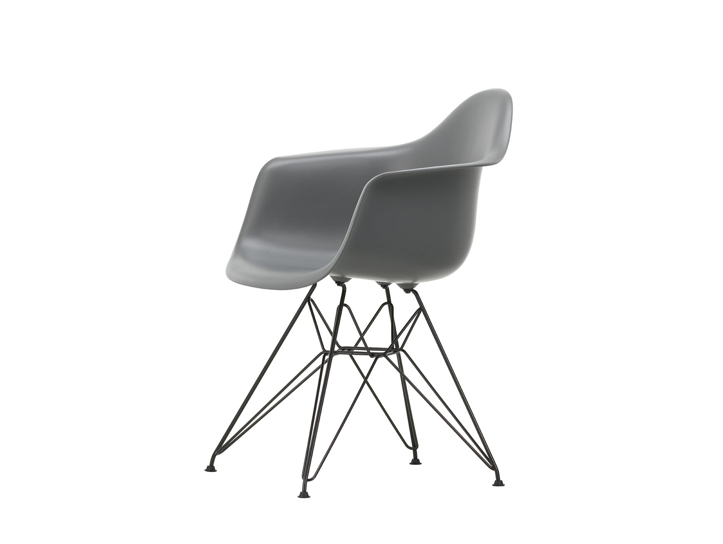 Eames DAR Plastic Armchair RE by Vitra - 56 Granite Grey Shell / Basic Dark Base