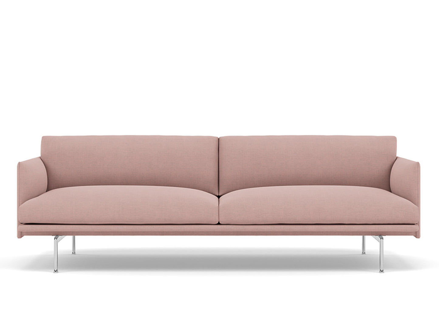 Muuto Outline 3 Seater Sofa - Polished Aluminium Base / fiord 551