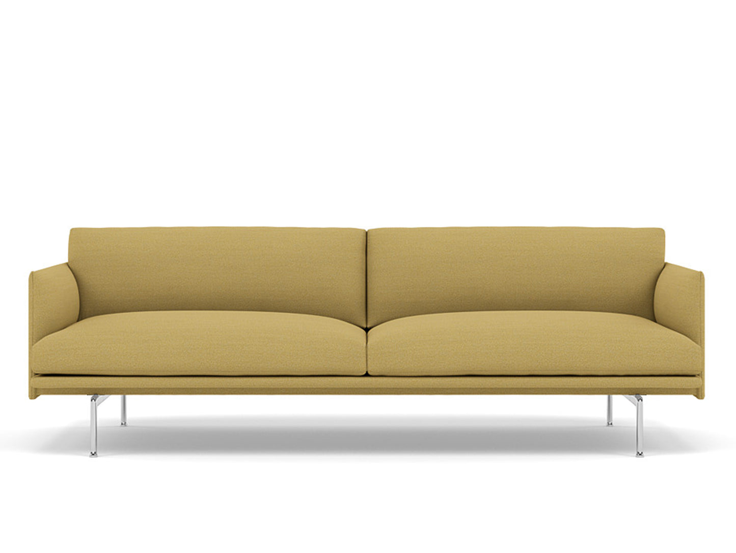 Muuto Outline 3 Seater Sofa - Polished Aluminium Base / hallingdal 407