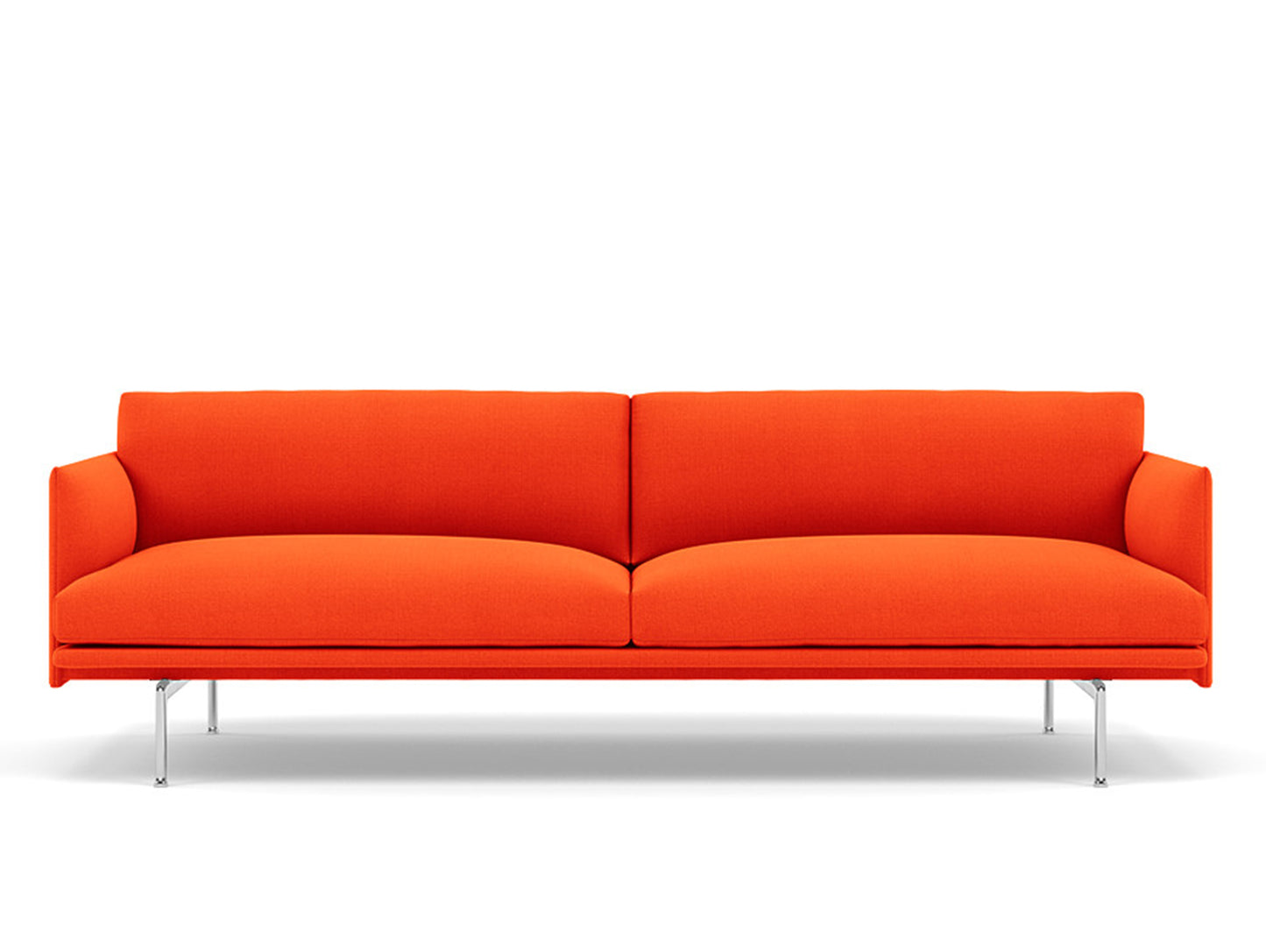 Muuto Outline 3 Seater Sofa - Polished Aluminium Base / vidar 542