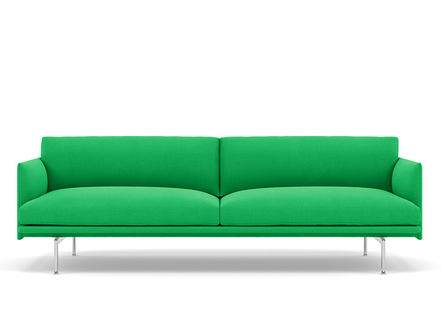 Muuto Outline 3 Seater Sofa - Polished Aluminium Base / vidar 932