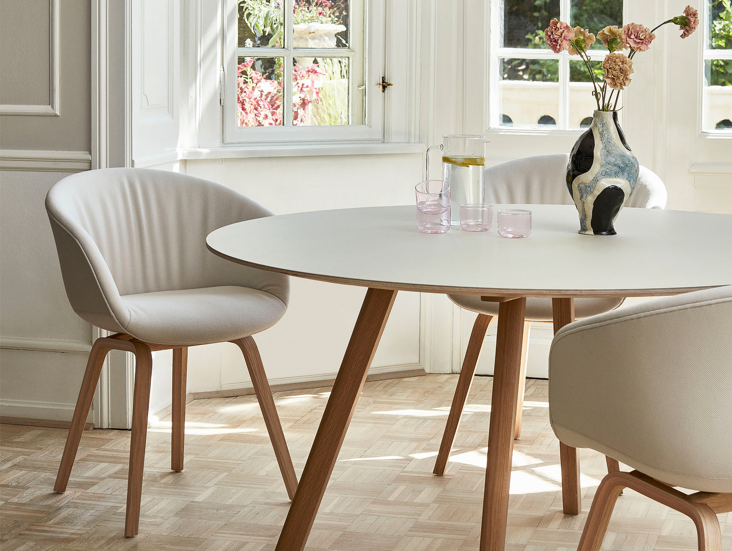 HAY AAC 23 Dining Chair - Steelcut 2 220 with Matt Lacquered Oak Base