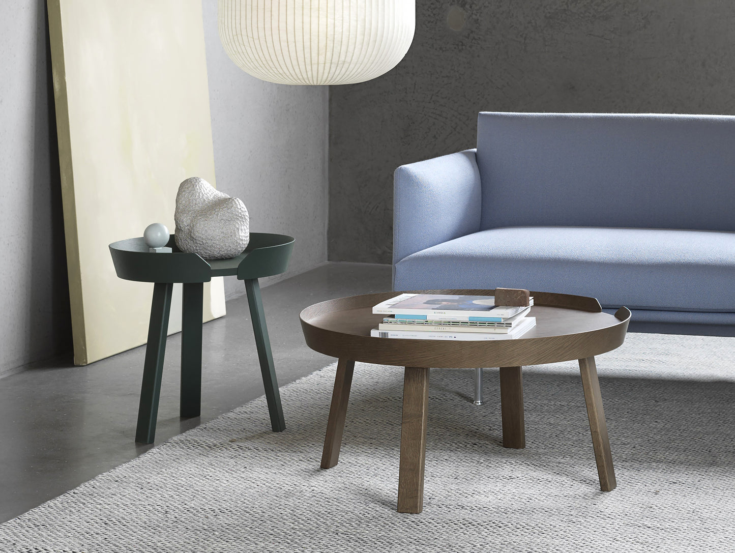 Muuto Around Table - Large in Dark Stained Oak, Small in Dark Green