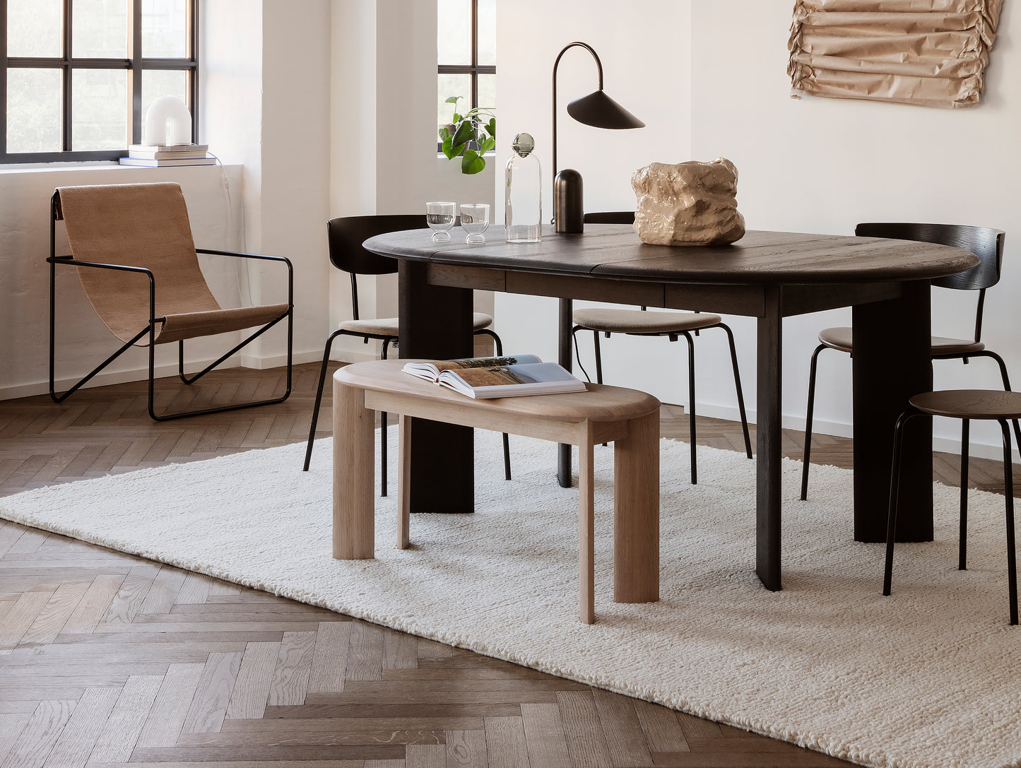 White Oiled Oak Bevel Bench by Ferm Living