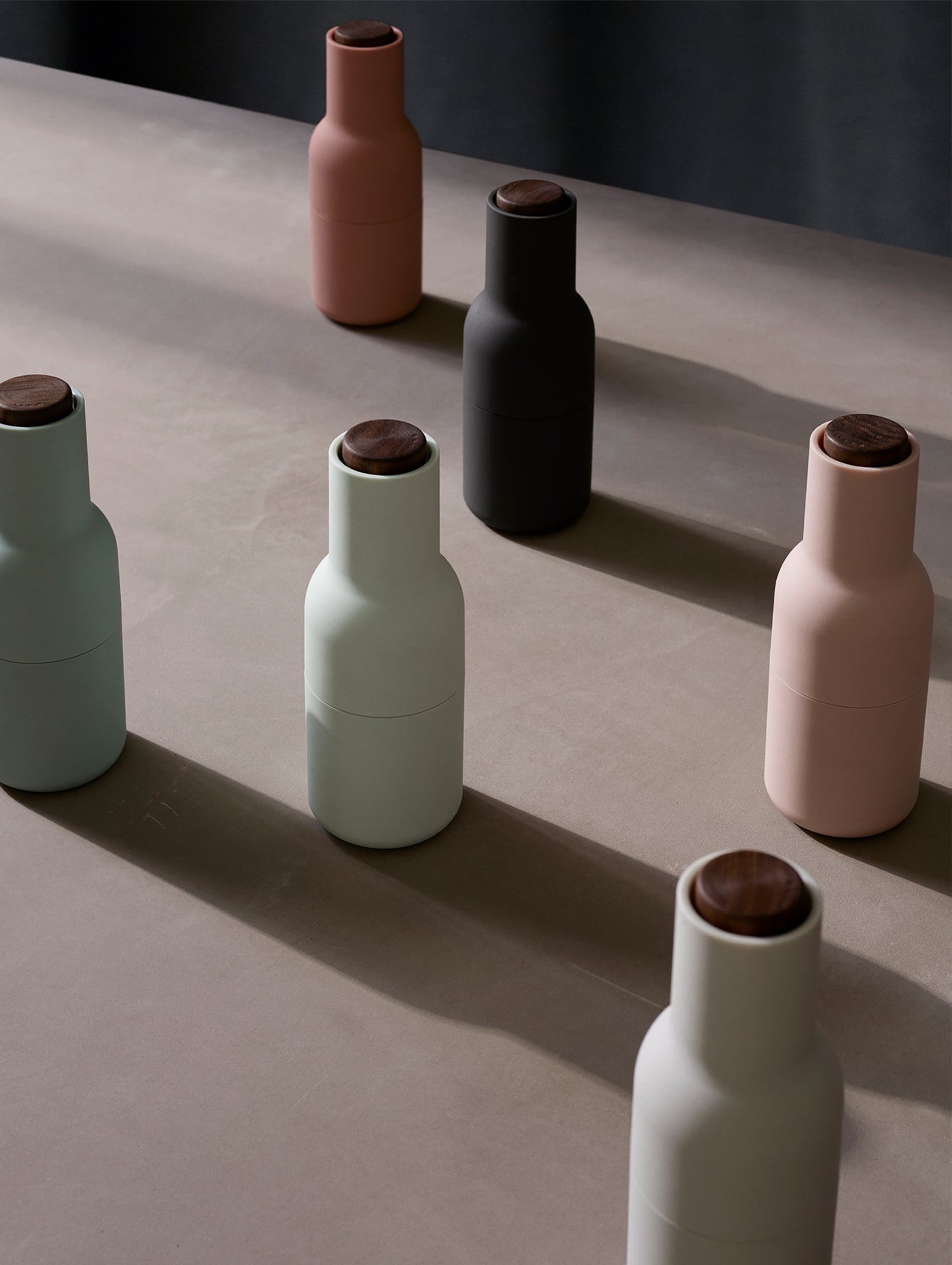 Menu Bottle Grinders (Walnut top)