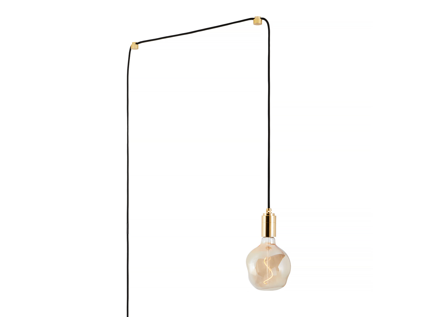 Brass Plug-in Pendant with Voronoi I bulb