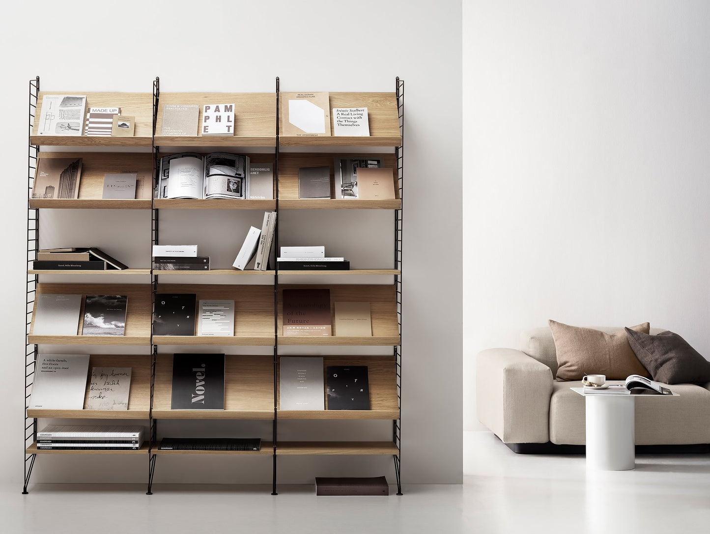 Brown Side Panels 200 x 30 cm, Oak Magazine Shelves
