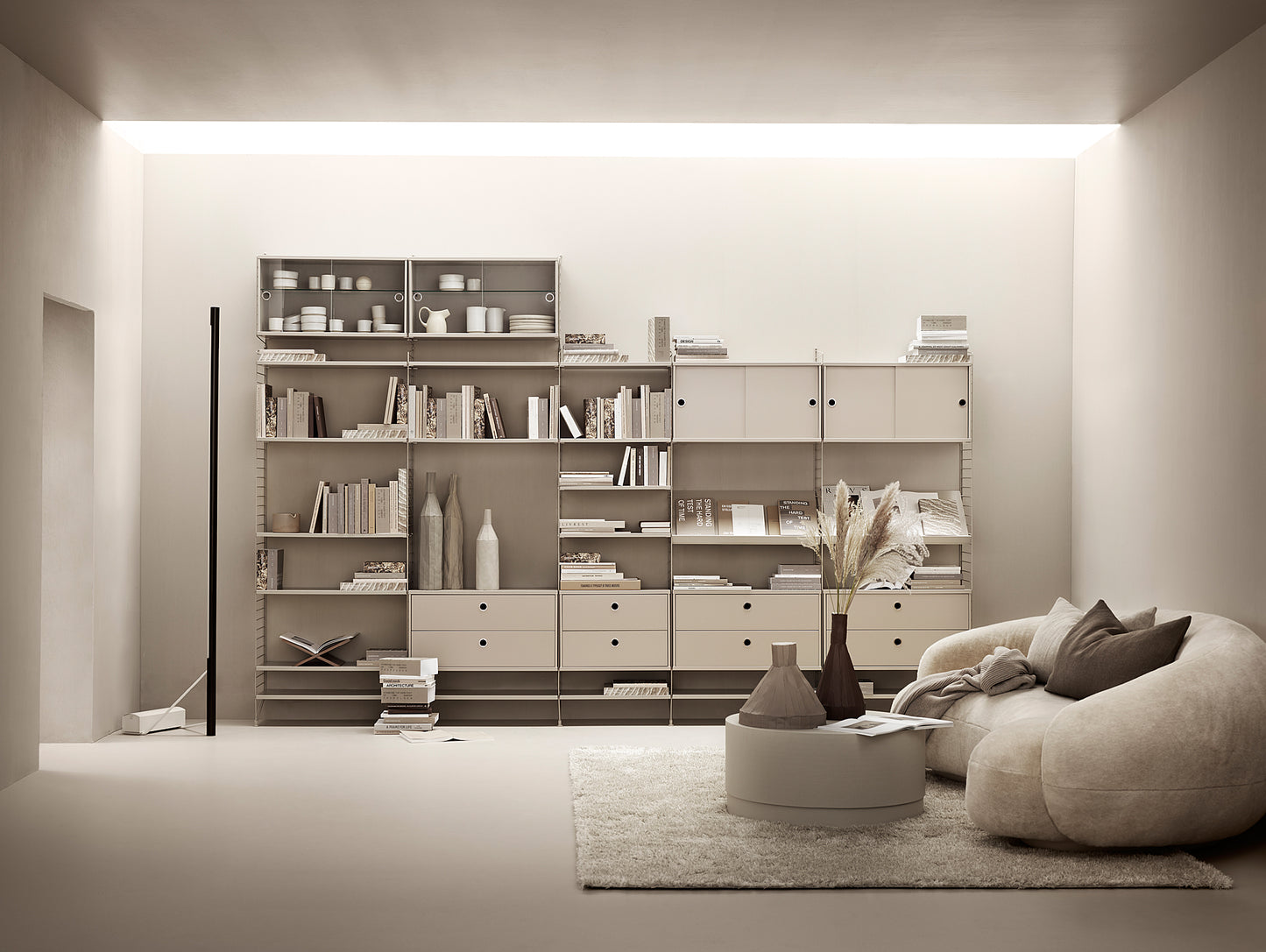String System Shelves - Beige Satin