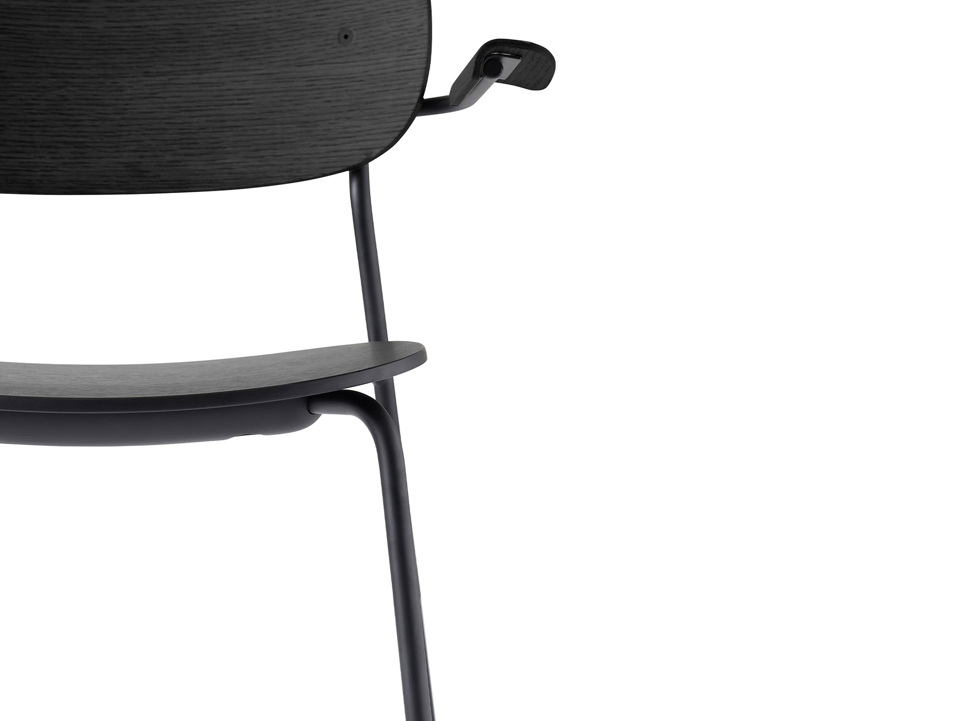 Co Dining Chair by Menu - With Armrest / Black Powder Coated Steel / Black Oak
