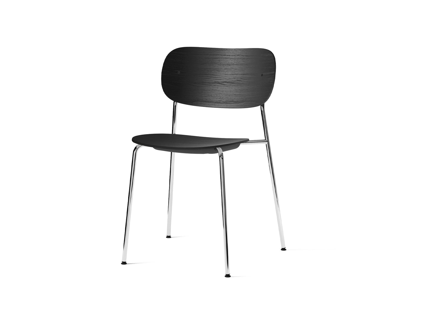 Co Dining Chair by Menu - Without Armrest / Chromed Steel / Black Oak