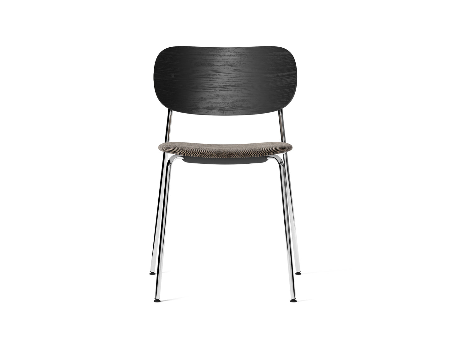 Co Dining Chair Upholstered by Menu - Without Armrest / Chromed Steel / Black Oak /Doppiopanama_001