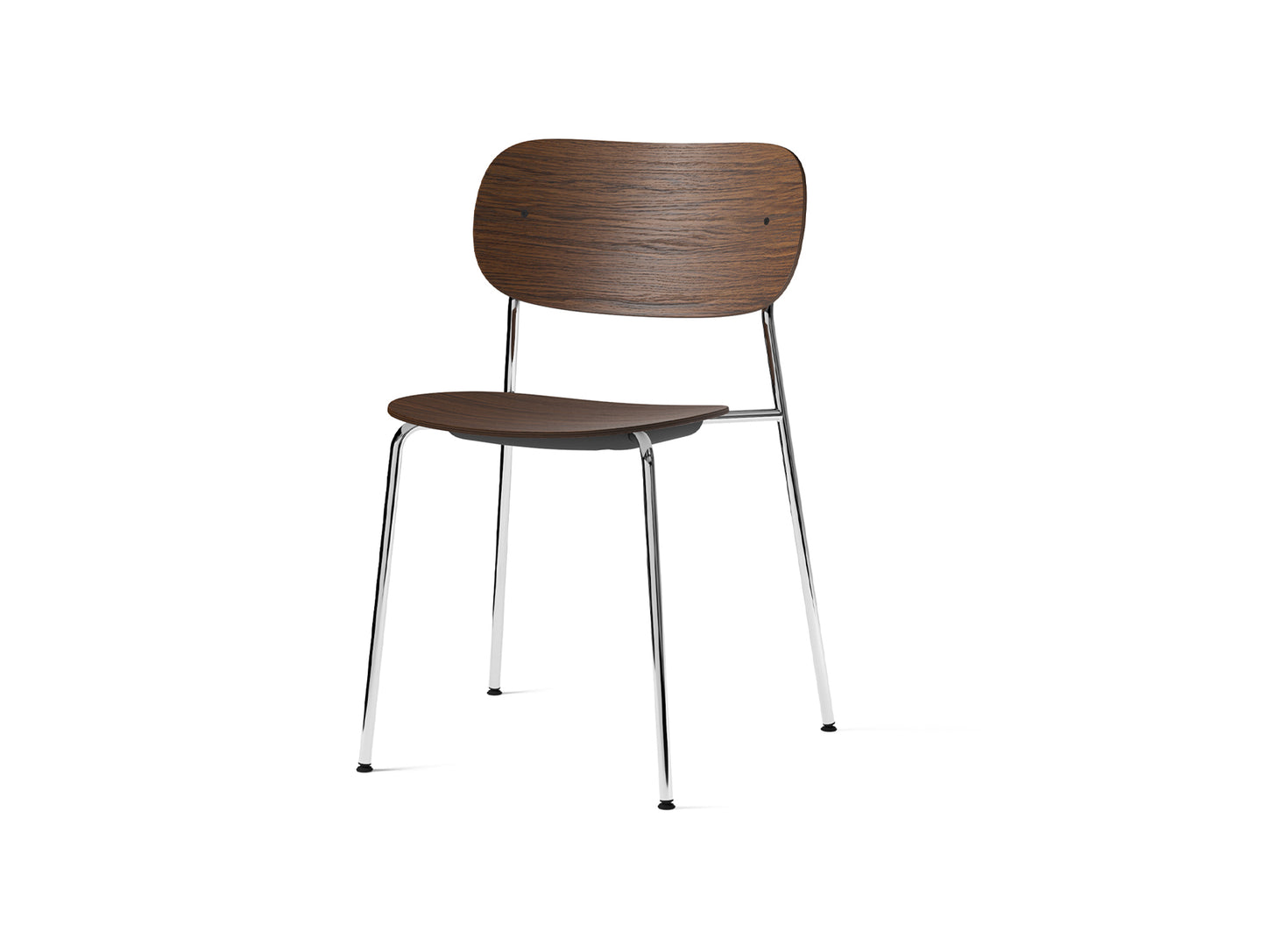 Co Dining Chair by Menu - Without Armrest / Chromed Steel / Dark Oak