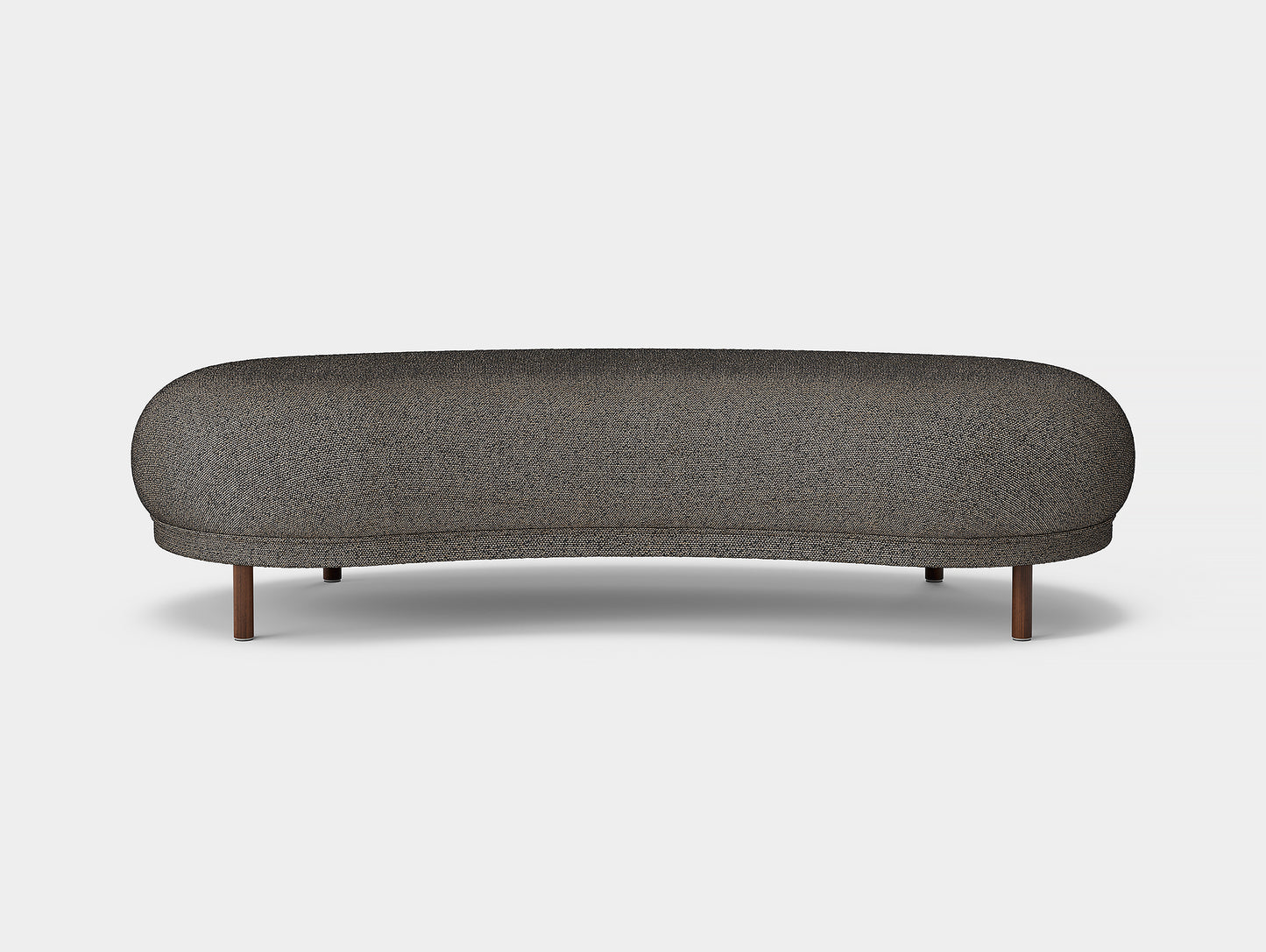 Dandy Ottoman by Massproductions - Safire 001 / Walnut Stained Beech Base