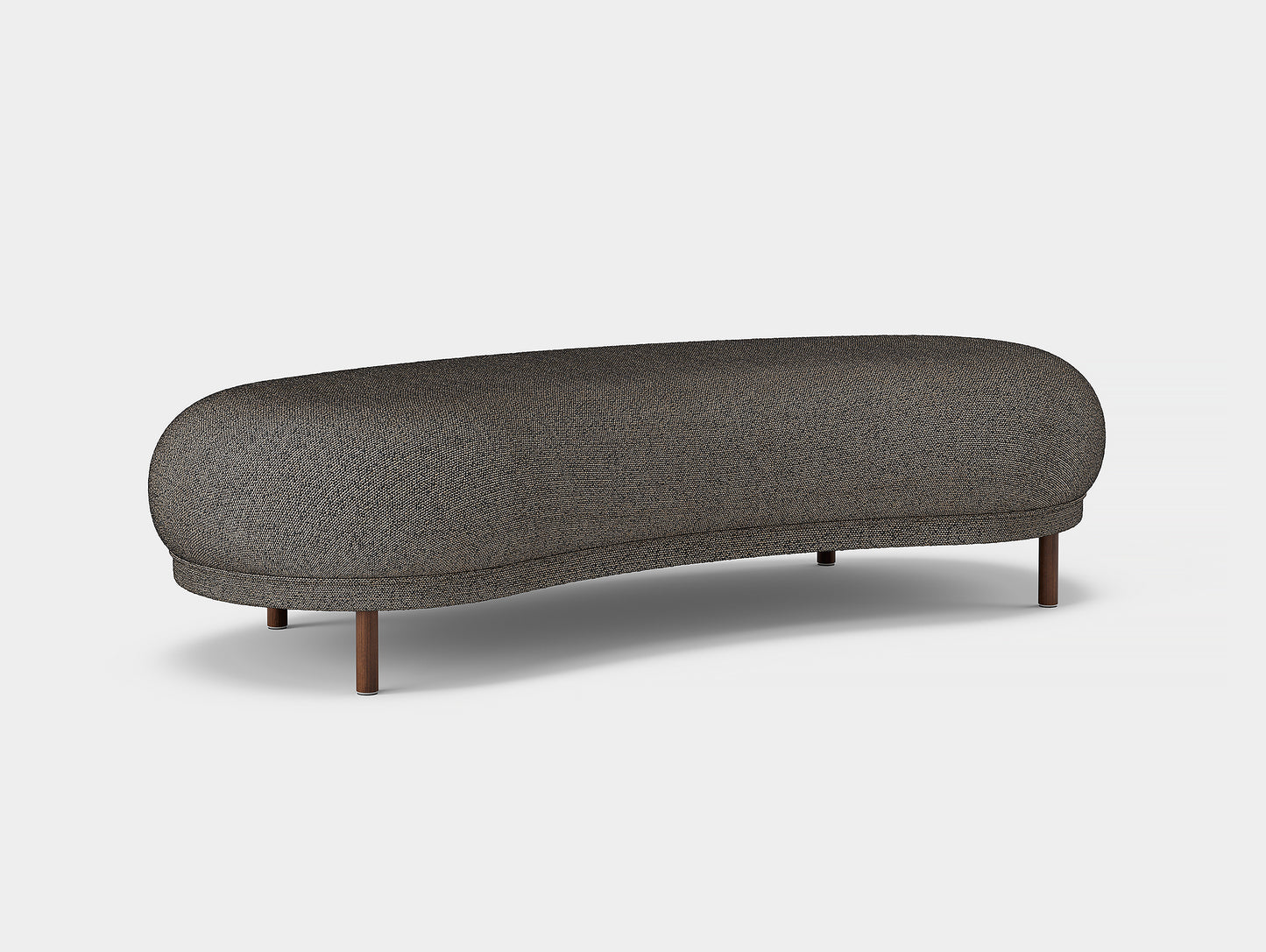 Dandy Ottoman by Massproductions - Safire 001 / Walnut Stained Beech Base