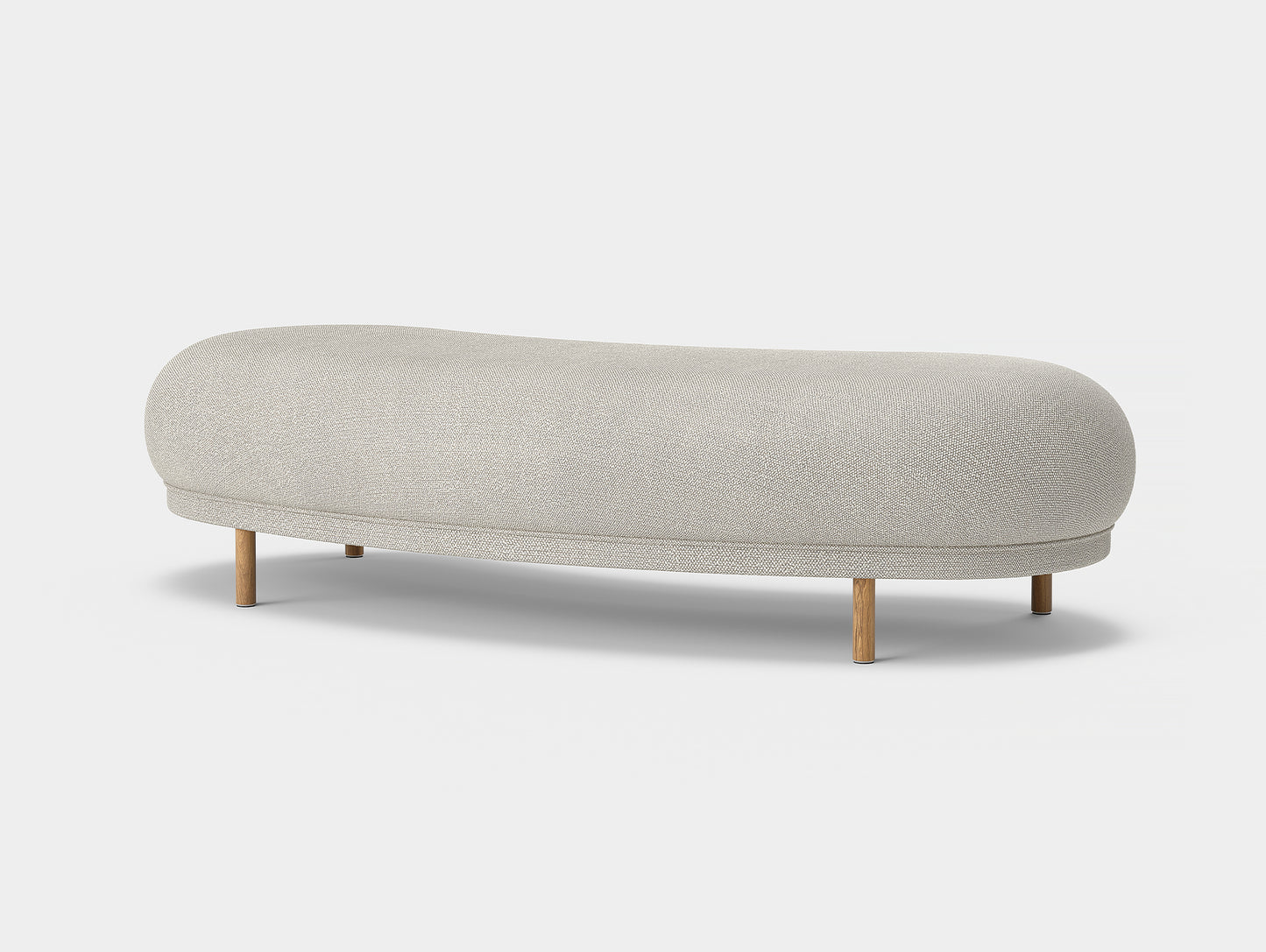 Dandy Ottoman by Massproductions - Safire 007 / Natural Oak Base
