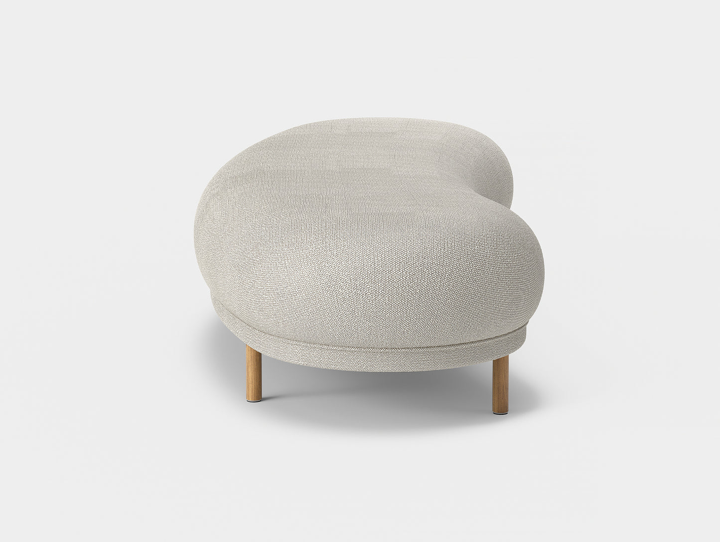 Dandy Ottoman by Massproductions - Safire 007 / Natural Oak Base