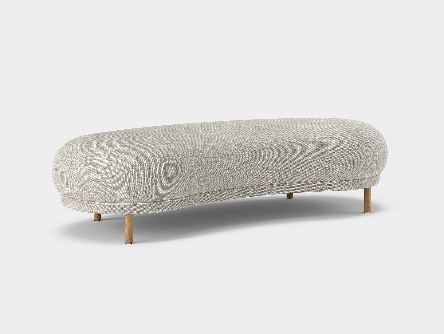 Dandy Ottoman by Massproductions - - Safire 007 / Natural Oak Base