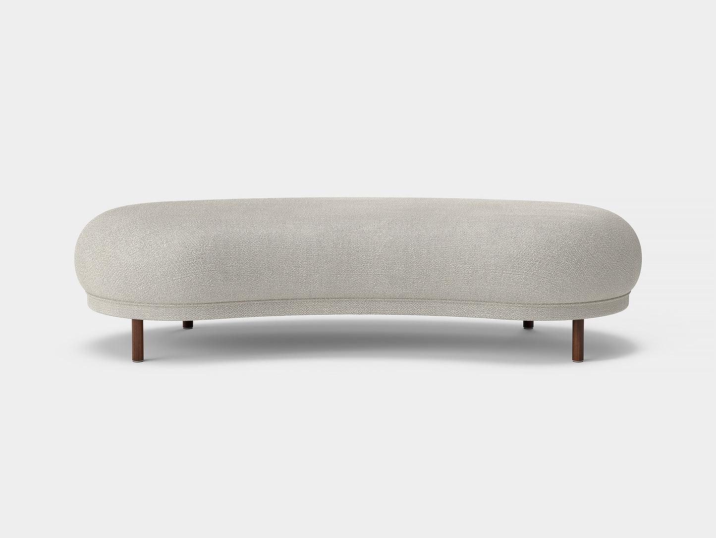 Dandy Ottoman by Massproductions - Safire 007 / Walnut Stained Beech Base