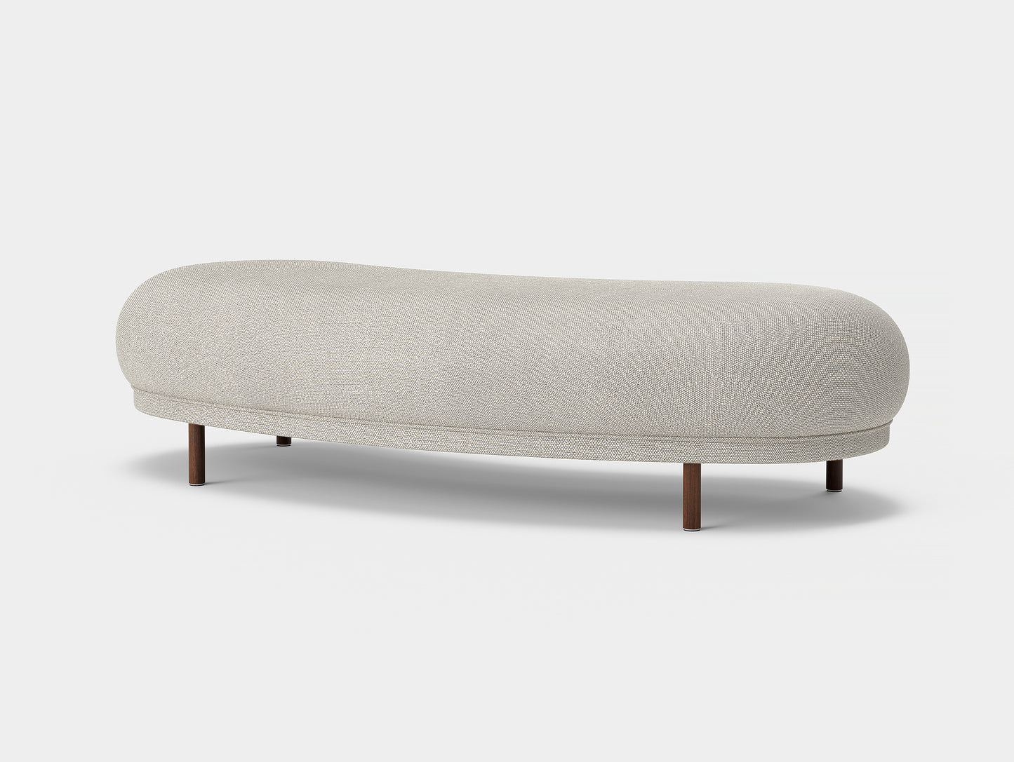 Dandy Ottoman by Massproductions -Safire 007 / Walnut Stained Beech Base