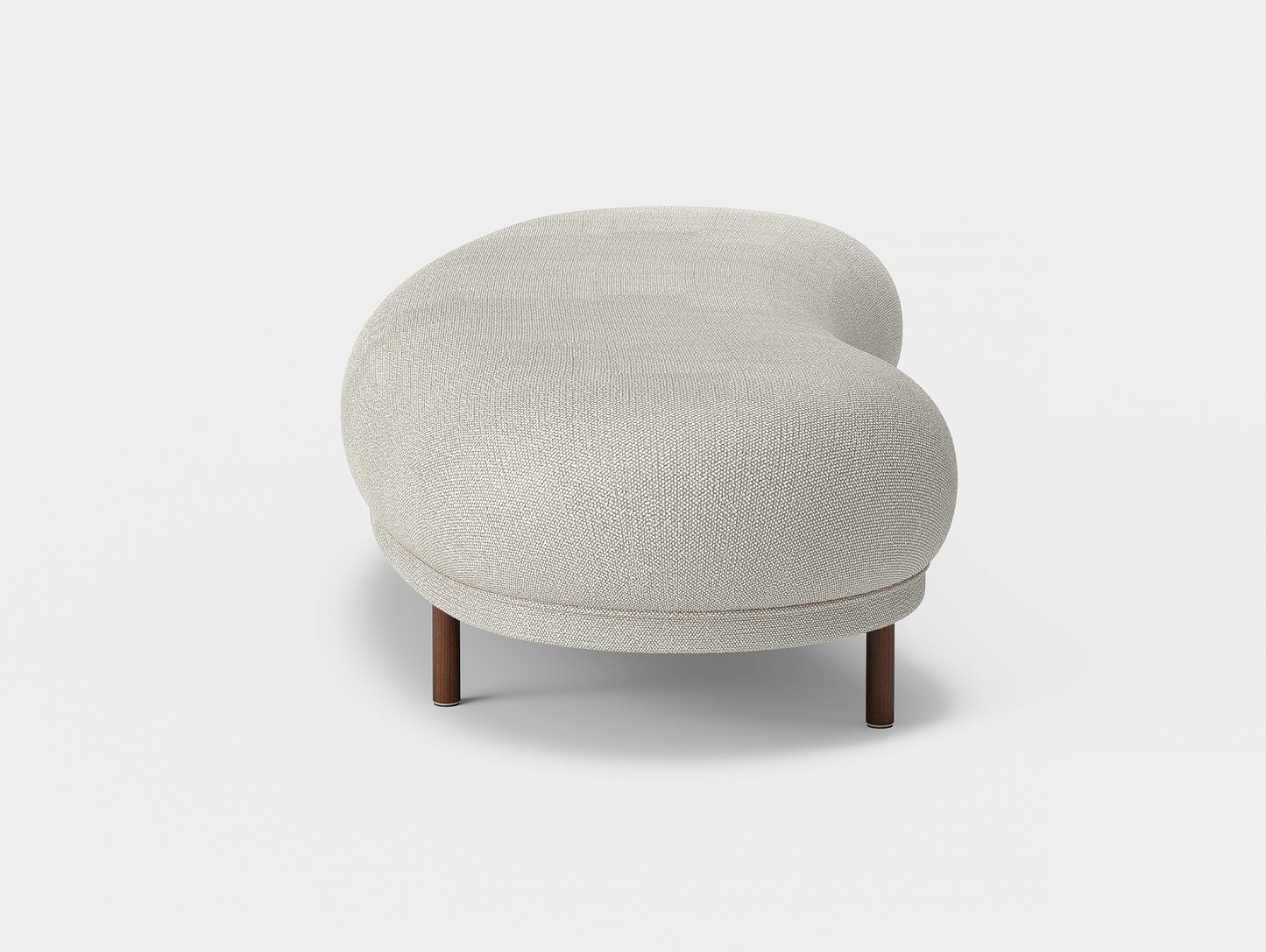 Dandy Ottoman by Massproductions - Safire 007 / Walnut Stained Beech Base