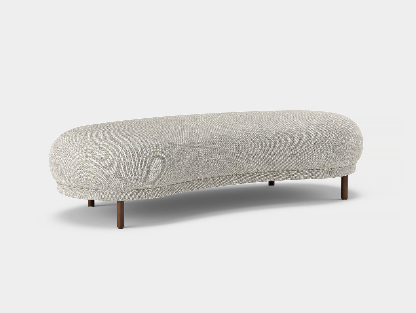 Dandy Ottoman by Massproductions - Safire 007 / Walnut Stained Beech Base