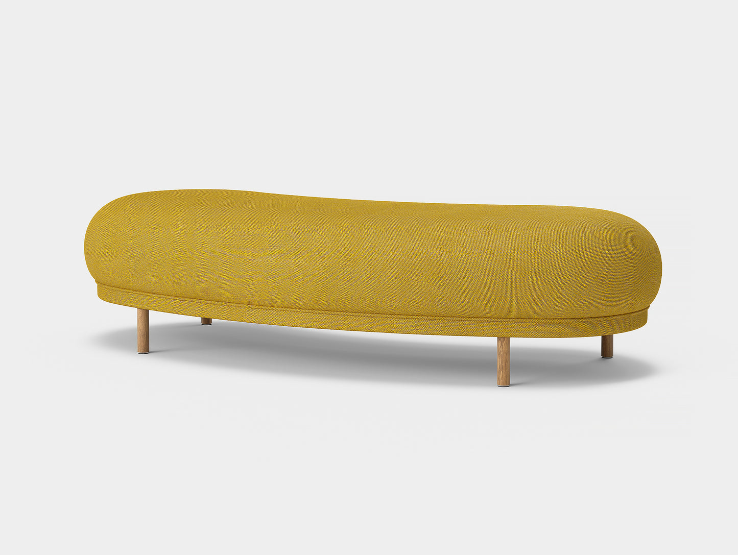 Dandy Ottoman by Massproductions - Safire 017 / Natural Oak Base