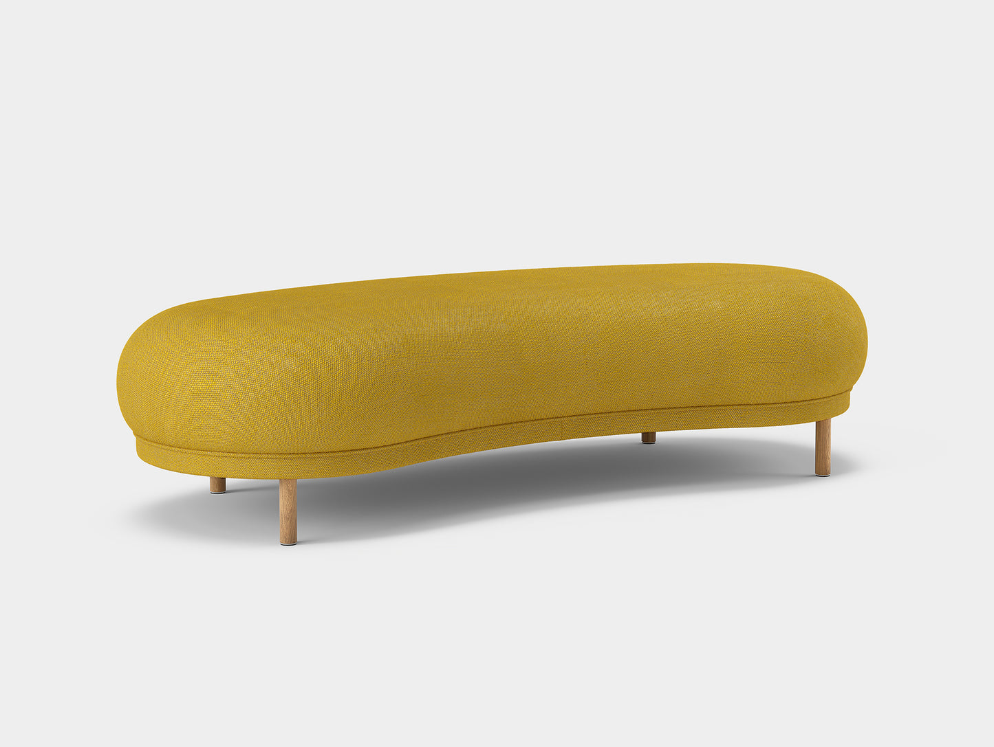 Dandy Ottoman by Massproductions - Safire 017 / Natural Oak Base