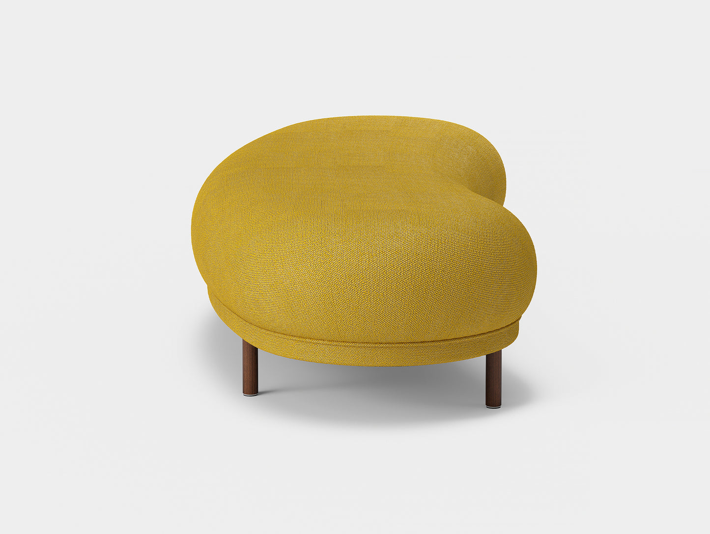 Dandy Ottoman by Massproductions - Safire 017 / Walnut Stained Beech Base