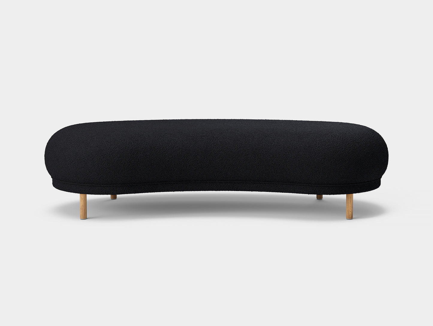 Dandy Ottoman by Massproductions - Storr Coal 0157 / Natural Oak Base