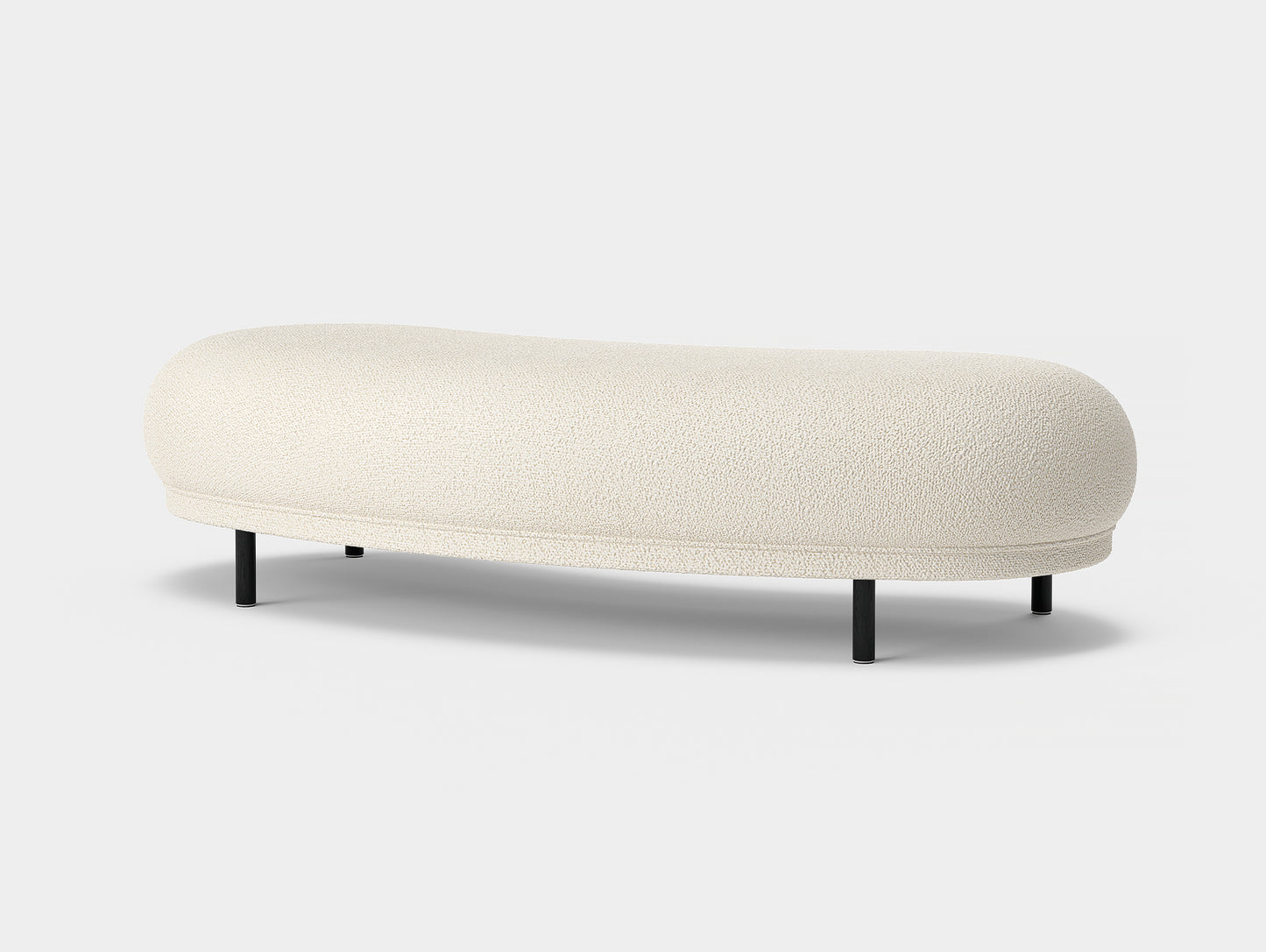 Dandy Ottoman by Massproductions - Storr Eggshell 1501 / Black Oak Base