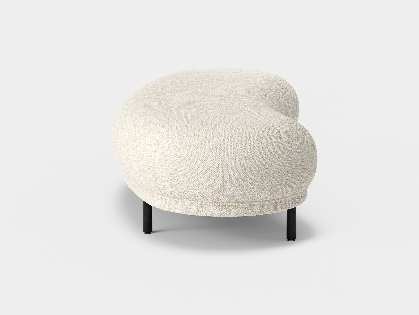 Dandy Ottoman by Massproductions - Storr Eggshell 1501 / Black Oak Base