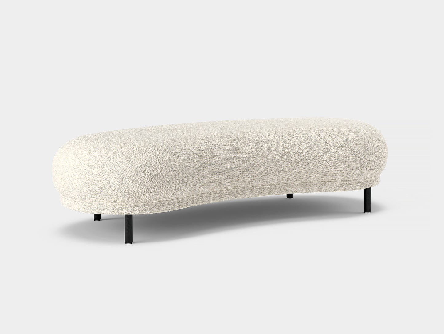 Dandy Ottoman by Massproductions - Storr Eggshell 1501 / Black Oak Base
