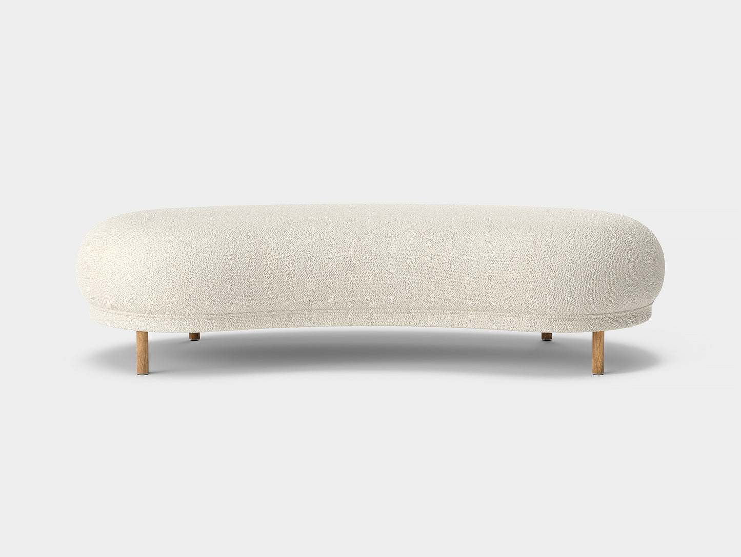Dandy Ottoman by Massproductions - Storr Eggshell 1501 / Natural Oak Base