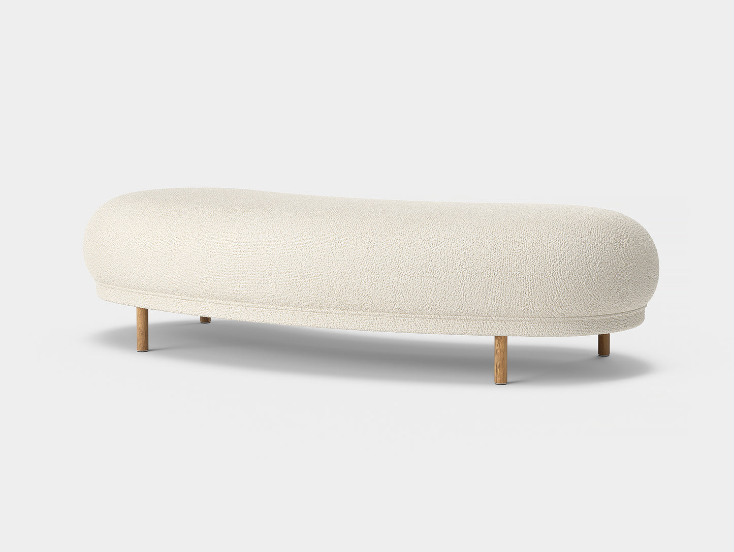 Dandy Ottoman by Massproductions - Storr Eggshell 1501 / Natural Oak Base
