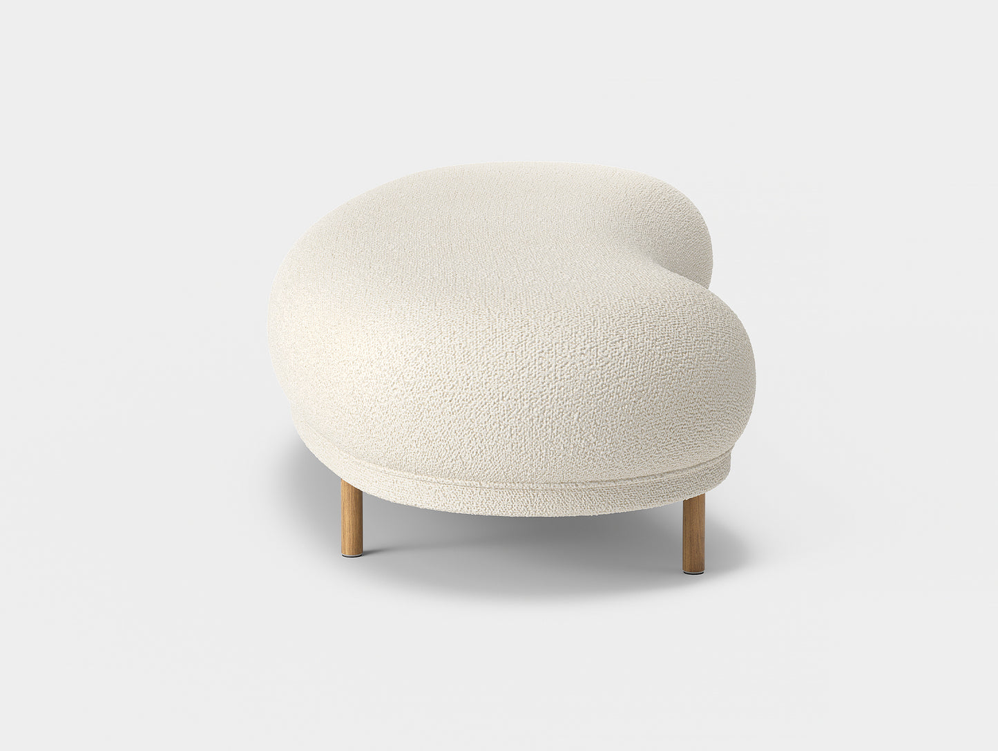 Dandy Ottoman by Massproductions - Storr Eggshell 1501 / Natural Oak Base