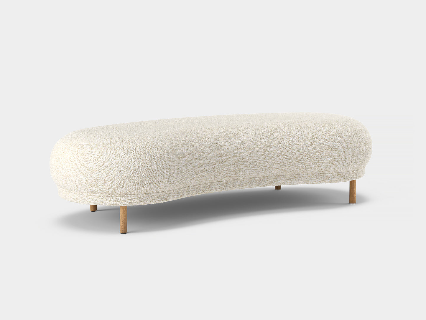 Dandy Ottoman by Massproductions - Storr Eggshell 1501 / Natural Oak Base