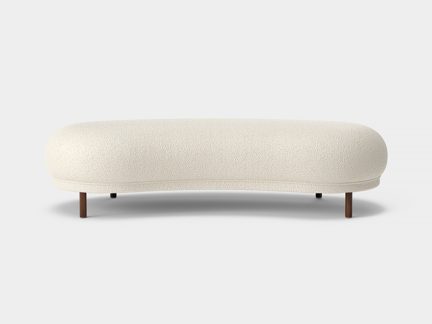 Dandy Ottoman by Massproductions - Storr Eggshell 1501 / Walnut Stained Beech Base
