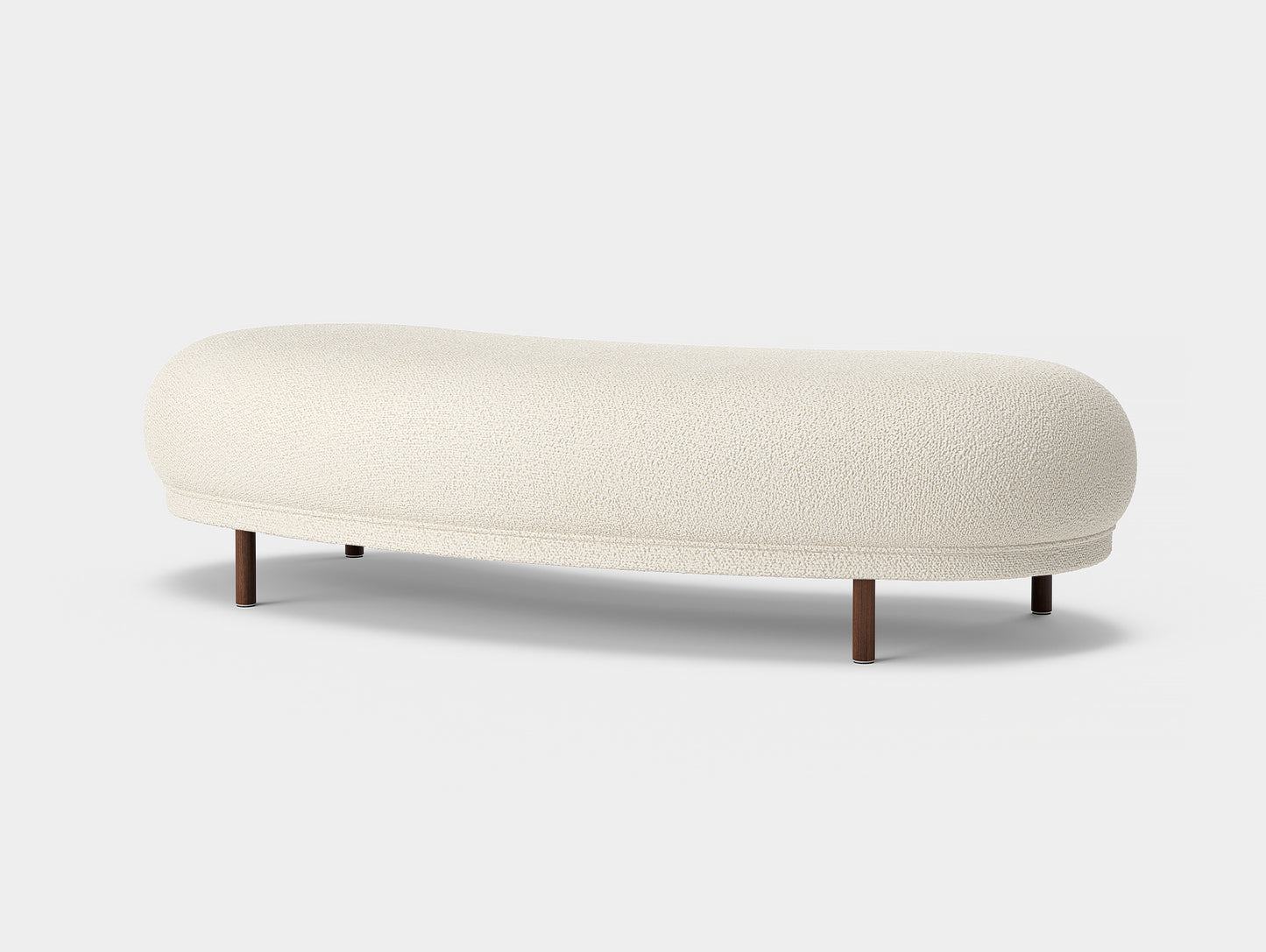 Dandy Ottoman by Massproductions - Storr Eggshell 1501 / Walnut Stained Beech Base