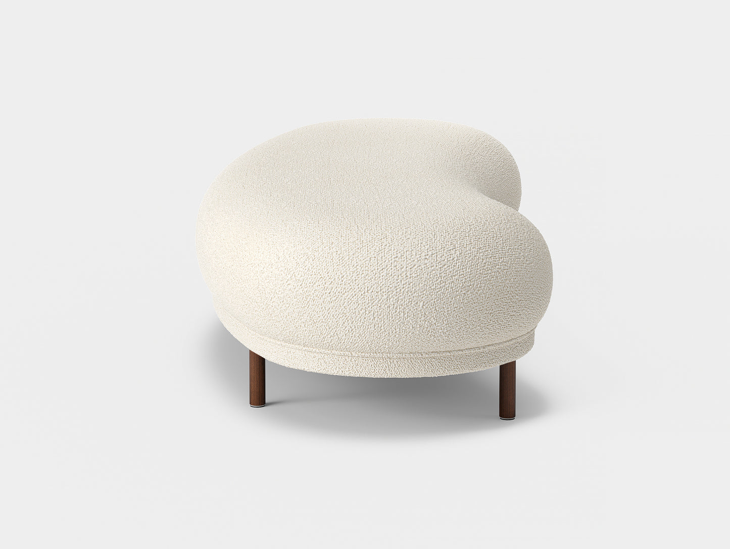 Dandy Ottoman by Massproductions - Storr Eggshell 1501 / Walnut Stained Beech Base
