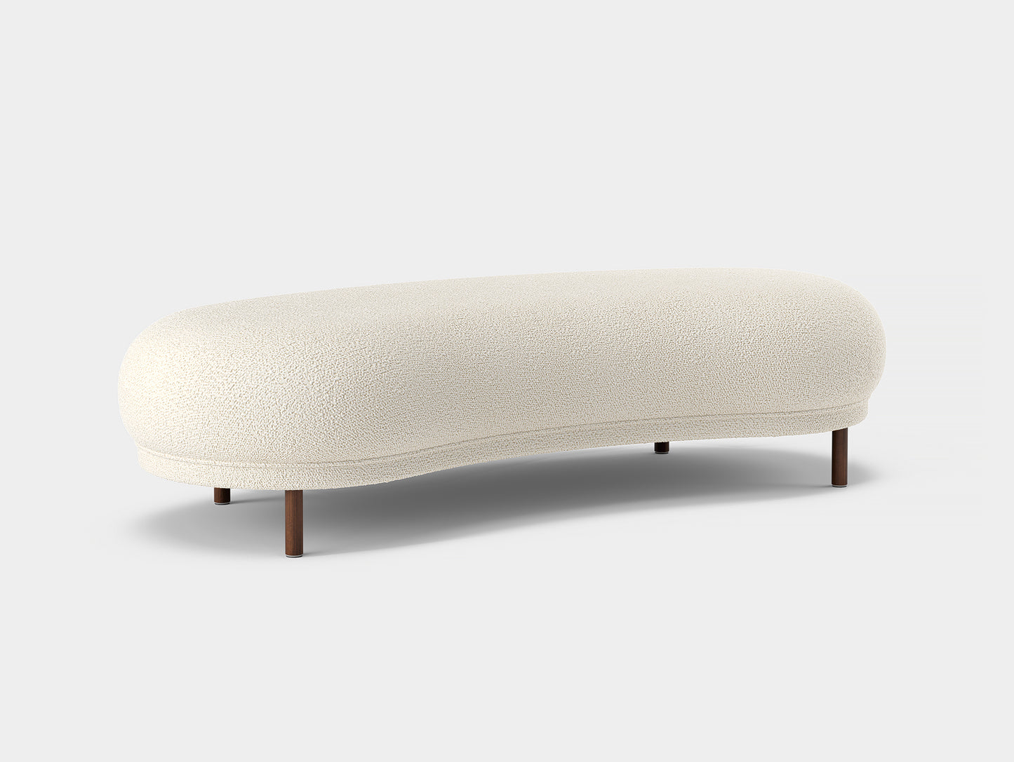 Dandy Ottoman by Massproductions - Storr Eggshell 1501 / Walnut Stained Beech Base