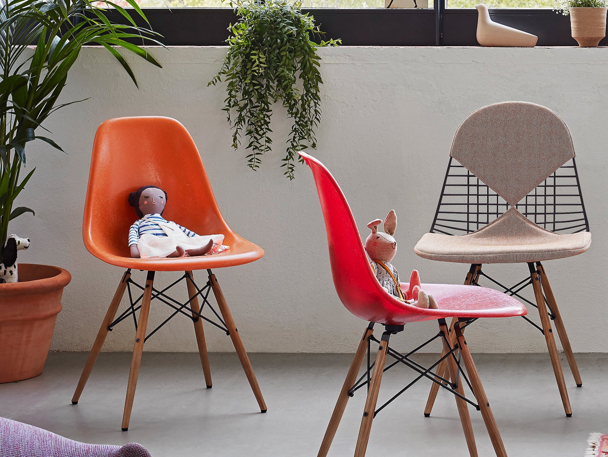 Eames Fiberglass Side Chairs by Vitra
