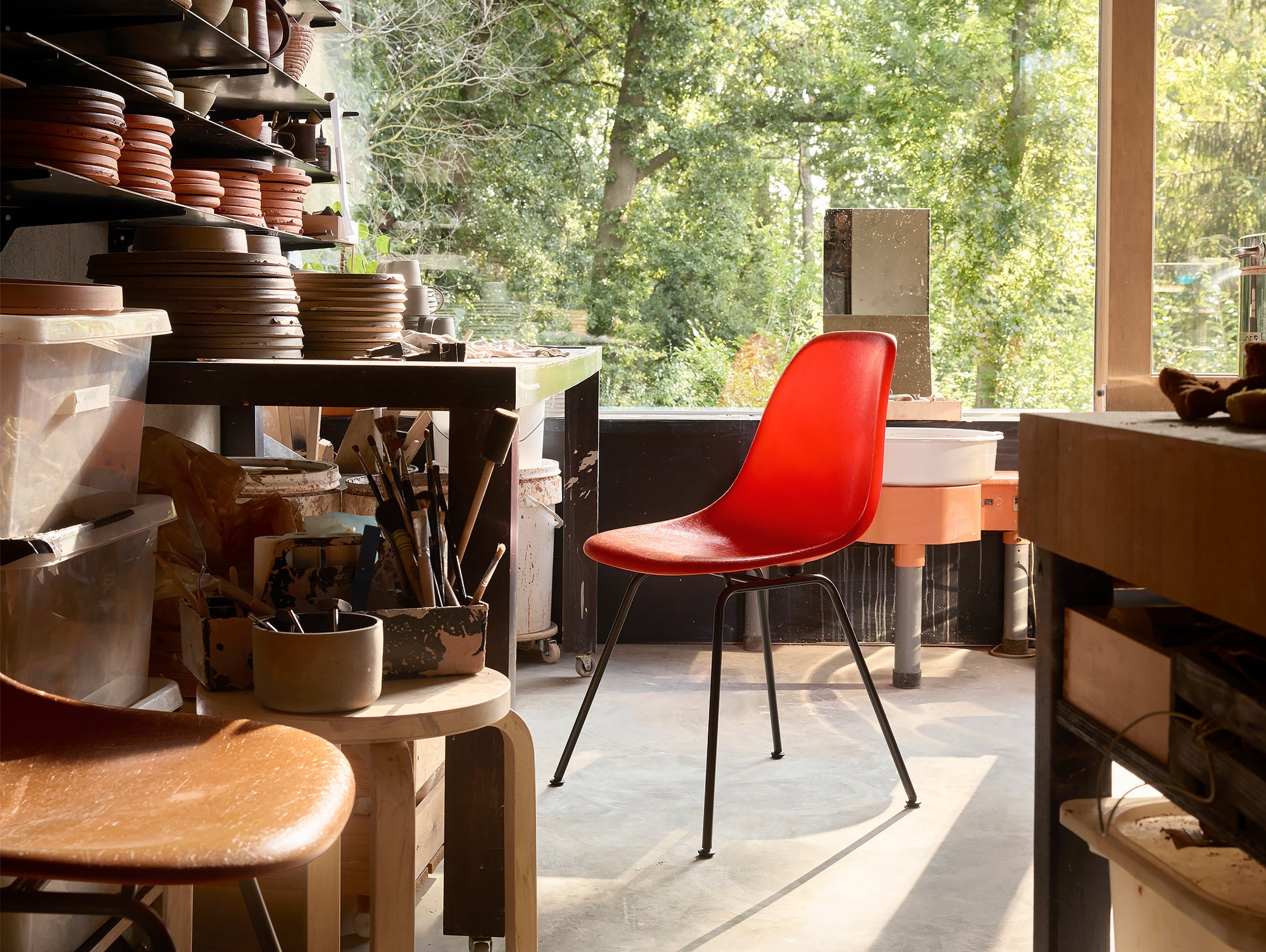 Eames Fiberglass Side Chairs by Vitra