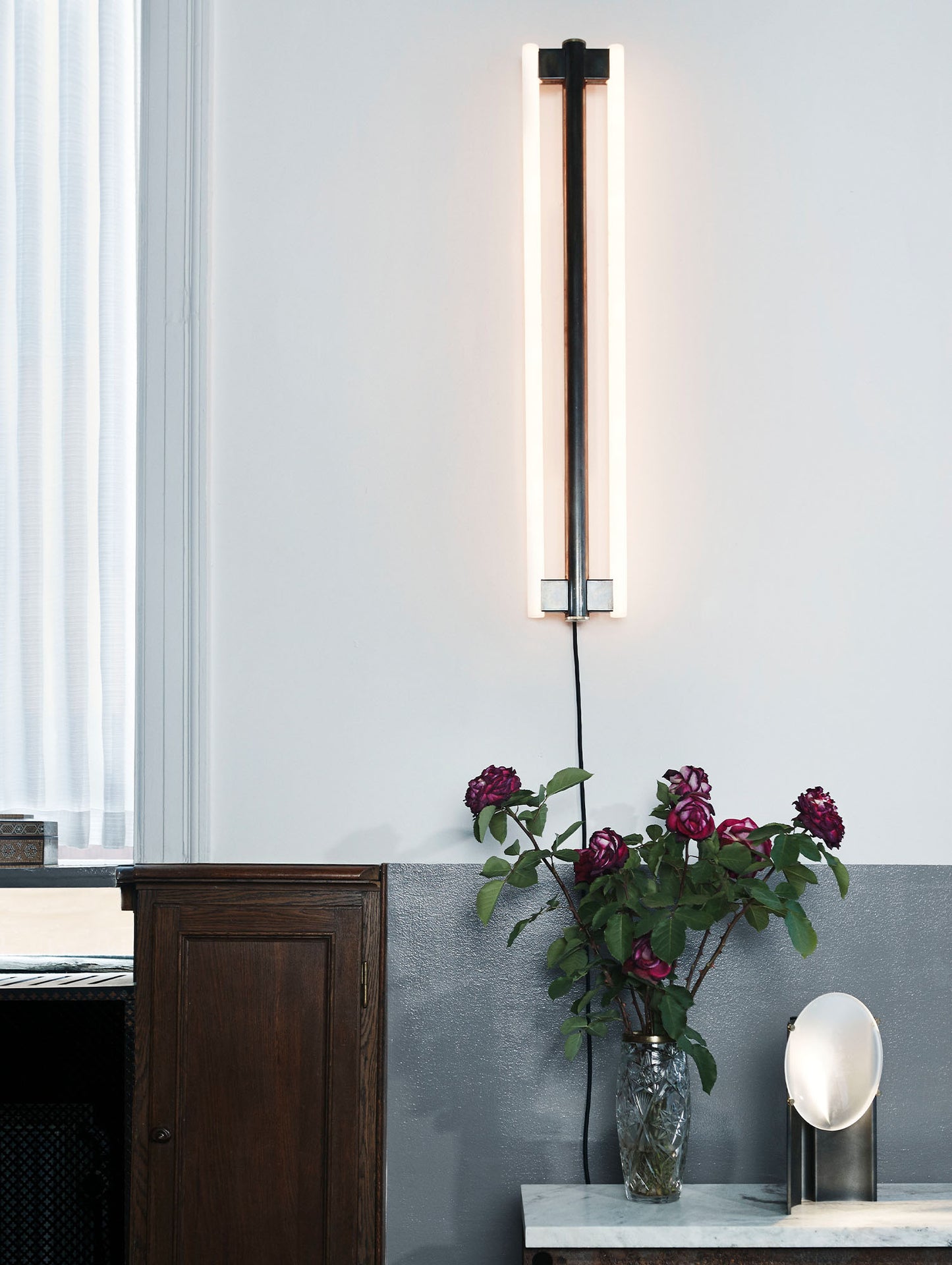Eiffel Wall Lamp Double by Frama - Waxed Raw Steel / Height 1000 mm